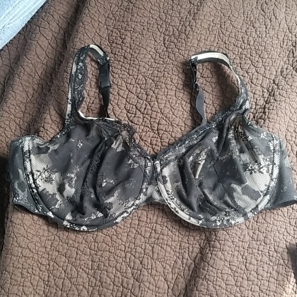 Cacique full coverage black lace bra.